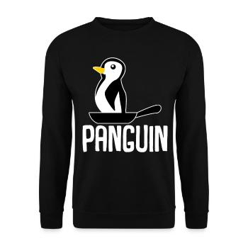 Penguin in Frying Pan Penguins - Unisex Sweatshirt - black - Front - Alina (178cm) & Michal (187cm)