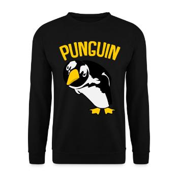 Penguin pun Penguins - Unisex Sweatshirt - black - Front - Alina (178cm) & Michal (187cm)