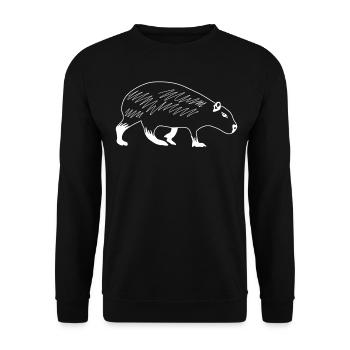 Capybara Wasserschwein Capybaras - Unisex Pullover - Schwarz - Vorne - Alina (178cm) & Michal (187cm)