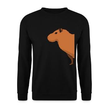 Capybara Capybaras Wasserschwein - Unisex Pullover - Schwarz - Vorne - Alina (178cm) & Michal (187cm)