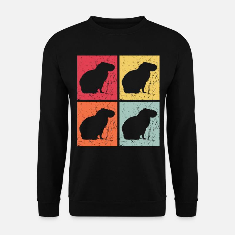 Capybara retro Wasserschwein Capybaras - Unisex Sweatshirt - black