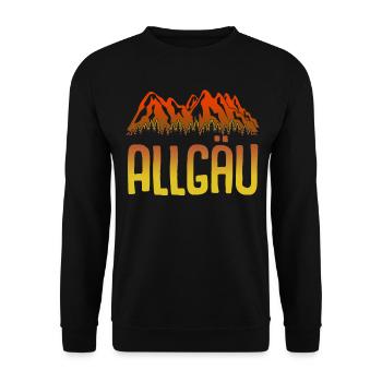 Allgäuer Berge Sonnenuntergang Allgäu - Unisex Pullover - Schwarz - Vorne - Alina (178cm) & Michal (187cm)