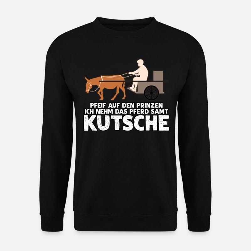 Kutsche Pferdekutsche Witz Kutscher - Unisex Pullover - Schwarz
