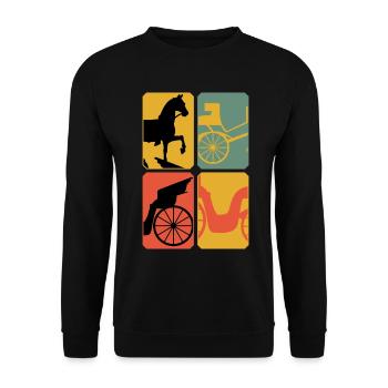 Kutsche Pferdekutsche Fuhrmann Kutscher - Unisex Pullover - Schwarz - Vorne - Alina (178cm) & Michal (187cm)