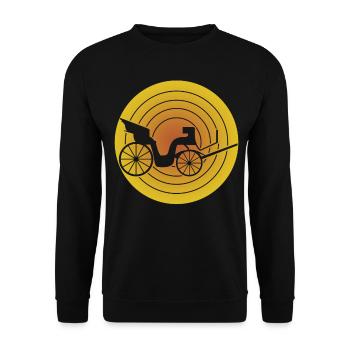 Kutscher Pferdekutsche Kutsche - Unisex Pullover - Schwarz - Vorne - Alina (178cm) & Michal (187cm)