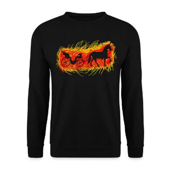 Kutscher Kutsche Pferdekutsche - Unisex Pullover - Schwarz - Vorne - Alina (178cm) & Michal (187cm)