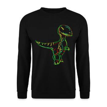Dinos Velociraptor Dinosaurier - Unisex Pullover - Schwarz - Vorne - Alina (178cm) & Michal (187cm)