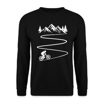 MTB mountain bike mountains t-shirt mountain biker - Unisex Sweatshirt - black - Front - Alina (178cm) & Michal (187cm)
