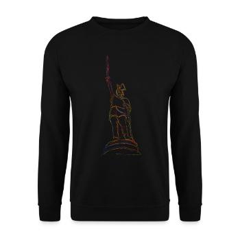 Hermannsdenkmal Detmold Teuteburger Wald - Unisex Pullover - Schwarz - Vorne - Alina (178cm) & Michal (187cm)