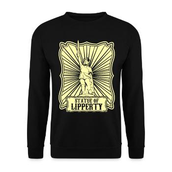Hermannsdenkmal Statue of Lipperty - Unisex Pullover - Schwarz - Vorne - Alina (178cm) & Michal (187cm)