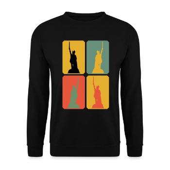 Hermannsdenkmal Teuteburger Wald - Unisex Pullover - Schwarz - Vorne - Alina (178cm) & Michal (187cm)