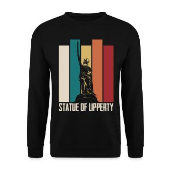 Statue of Lipperty Hermannsdenkmal - Unisex Pullover - Schwarz - Vorne - Alina (178cm) & Michal (187cm)