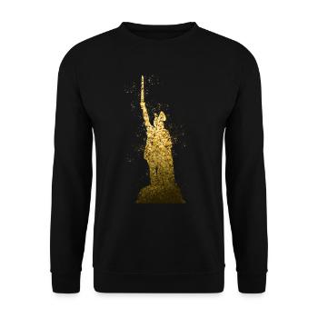 Hermannsdenkmal Varusschlacht Detmold - Unisex Pullover - Schwarz - Vorne - Alina (178cm) & Michal (187cm)