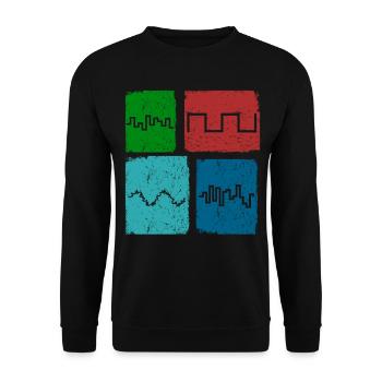 Synthesizer Waveforms Music Synthesizers - Unisex Sweatshirt - black - Front - Alina (178cm) & Michal (187cm)