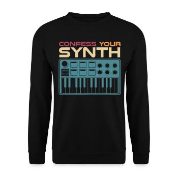 Synthesizer Synth Joke Synthesizers - Unisex Sweatshirt - black - Front - Alina (178cm) & Michal (187cm)