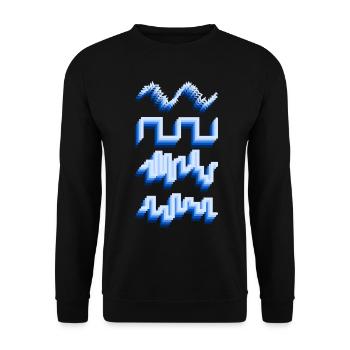 Synthesizer Synth Wavefroms - Unisex Pullover - Schwarz - Vorne - Alina (178cm) & Michal (187cm)