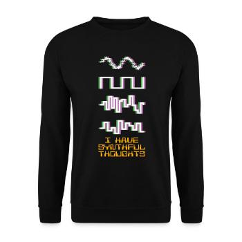 Synthesizer Wavefroms Synthesizers Synth - Unisex Sweatshirt - black - Front - Alina (178cm) & Michal (187cm)