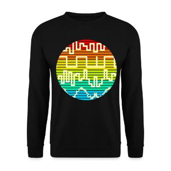 Synthesizer Wavefroms Synth Synthesizers - Unisex Sweatshirt - black - Front - Alina (178cm) & Michal (187cm)