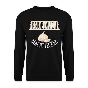 Garlic Garbi Garlic Cloves - Unisex Sweatshirt - black - Front - Alina (178cm) & Michal (187cm)