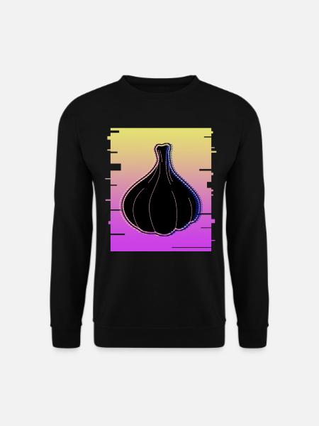 Garlic Retro Knobi Garlic Cloves - Unisex Sweatshirt - black