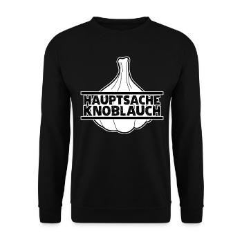 Hauptsache Knoblauch Knoblauchzehen - Unisex Pullover - Schwarz - Vorne - Alina (178cm) & Michal (187cm)