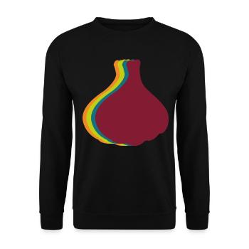 Garlic Retro Garlic Cloves - Unisex Sweatshirt - black - Front - Alina (178cm) & Michal (187cm)