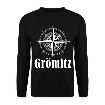 Grömitz Kompass Ostsee - Unisex Pullover - Schwarz - Vorne - Alina (178cm) & Michal (187cm)