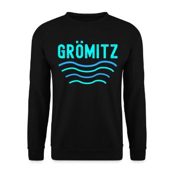 Grömitz Urlaub Ostsee - Unisex Pullover - Schwarz - Vorne - Alina (178cm) & Michal (187cm)