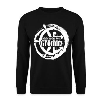 Grömitz Meer Ostsee - Unisex Pullover - Schwarz - Vorne - Alina (178cm) & Michal (187cm)