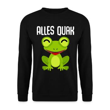 Frosch Frösche Alles Quak - Unisex Pullover - Schwarz - Vorne - Alina (178cm) & Michal (187cm)