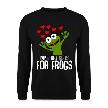 Frösche Frosch - Unisex Pullover - Schwarz - Vorne - Alina (178cm) & Michal (187cm)