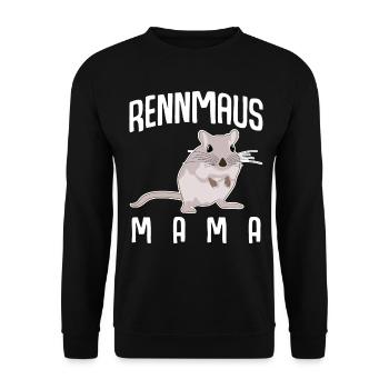 Rennmaus Rennmäuse Rennmausmama - Unisex Pullover - Schwarz - Vorne - Alina (178cm) & Michal (187cm)