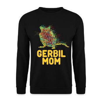 Rennmaus Gerbil Mom Rennmäuse - Unisex Sweatshirt - black - Front - Alina (178cm) & Michal (187cm)