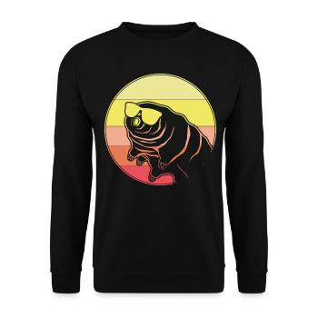 Tardigrade Water Bear Retro Tardigrades - Unisex Sweatshirt - black - Front - Alina (178cm) & Michal (187cm)