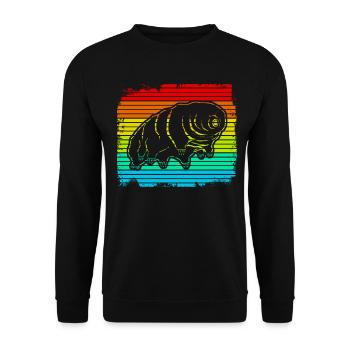 Tardigrade Retro Water Bear Tardigrades - Unisex Sweatshirt - black - Front - Alina (178cm) & Michal (187cm)