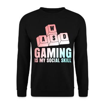 Gamer Gaming Computer Zocker - Unisex Sweatshirt - black - Front - Alina (178cm) & Michal (187cm)