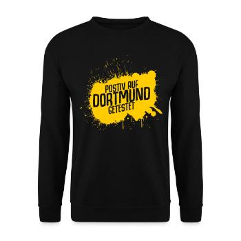 Positiv auf Dortmund getestet Dortmunder - Unisex Pullover - Schwarz - Vorne - Alina (178cm) & Michal (187cm)