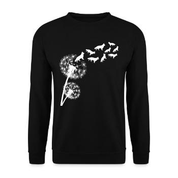 German Shepherd Dandelion - Unisex Sweatshirt - black - Front - Alina (178cm) & Michal (187cm)