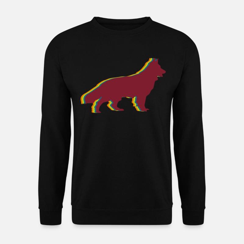 Schäferhunde Retro Weißer Schäferhund - Unisex Pullover - Schwarz