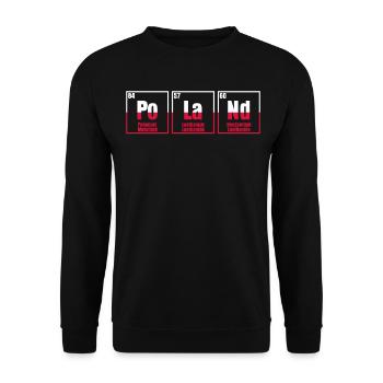 Polen Flagge Pole Elemente Polnisch - Unisex Pullover - Schwarz - Vorne - Alina (178cm) & Michal (187cm)