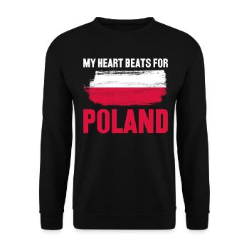 Poland Polish flag Pole - Unisex Sweatshirt - black - Front - Alina (178cm) & Michal (187cm)