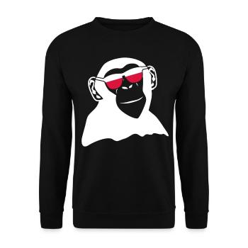 Polish flag Pole Chimpanzee Poland - Unisex Sweatshirt - black - Front - Alina (178cm) & Michal (187cm)