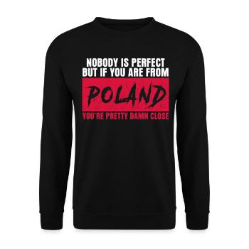 Pologne slogan Drapeau polonais Pole - Sweat-shirt Unisexe - noir - Devant - Alina (178cm) & Michal (187cm)