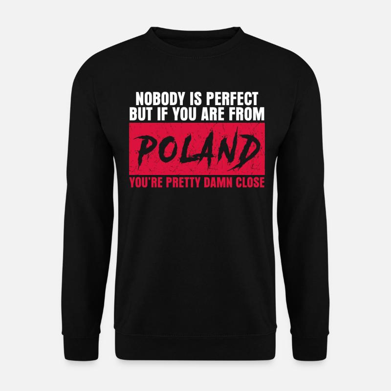 Polen Spruch Polnische Flagge Pole - Unisex Pullover - Schwarz