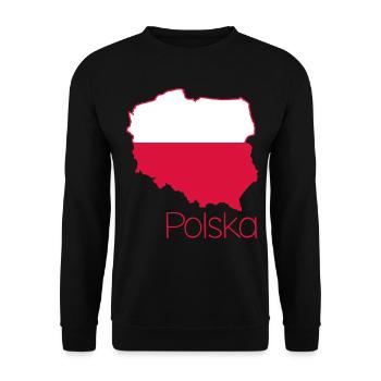 Poland Polish flag Pole - Unisex Sweatshirt - black - Front - Alina (178cm) & Michal (187cm)