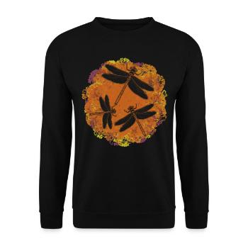 Libellen Insekten Dragonflies Libelle - Unisex Pullover - Schwarz - Vorne - Alina (178cm) & Michal (187cm)