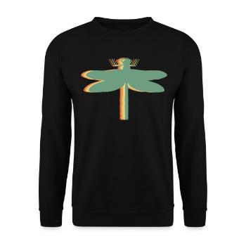 Libellen retro Insekten Libelle - Unisex Pullover - Schwarz - Vorne - Alina (178cm) & Michal (187cm)