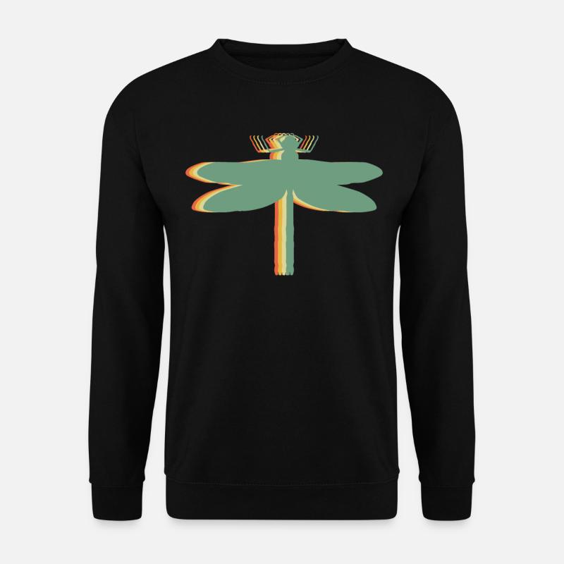 Dragonflies retro insects Dragonfly - Unisex Sweatshirt - black