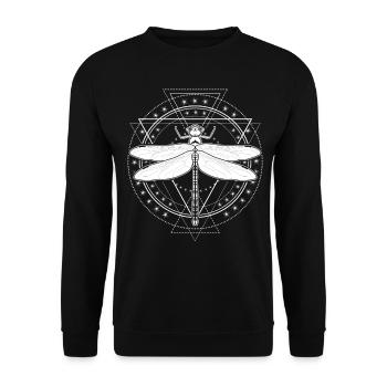 Libelle Okkulte Libellen - Unisex Pullover - Schwarz - Vorne - Alina (178cm) & Michal (187cm)