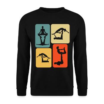 Acro Yoga Retro Acroyoga - Unisex Pullover - Schwarz - Vorne - Alina (178cm) & Michal (187cm)